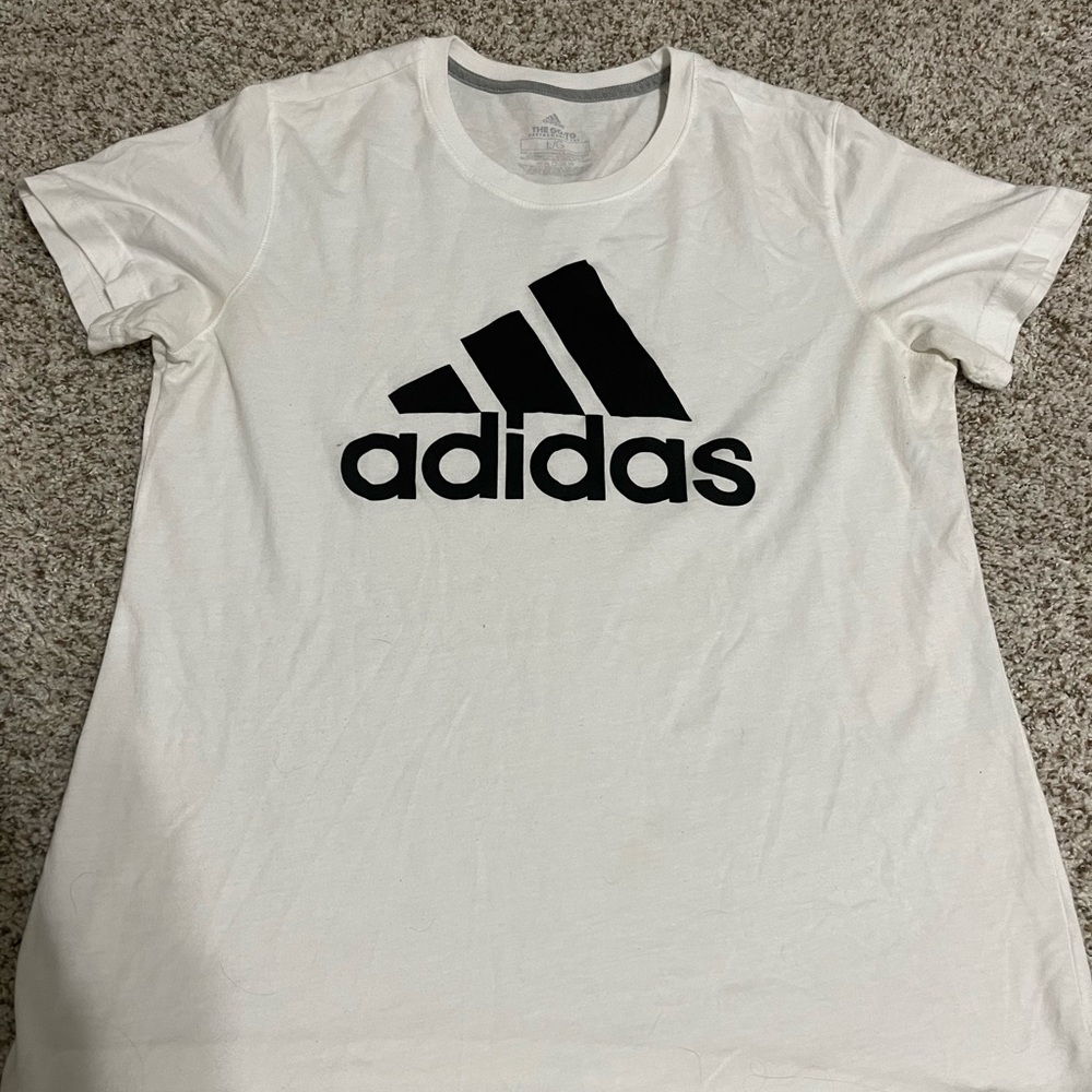 White Adidas Performance Tee (L)